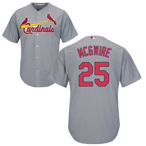 Mens St Louis Cardinals #25 Mark McGwire Grey Cool Base Stitched Jersey Dzhi